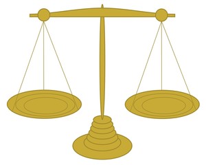 Vector ilustration of gold scale which can be used like a symbol of decission between two choices
