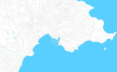 Torquay, England bright vector map