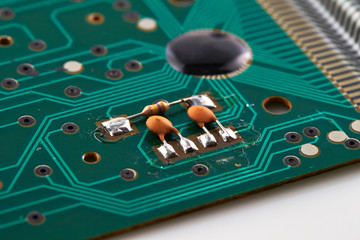 Circuit board on white background 