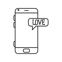 smartphone with speech bubble on white background vector illustration design