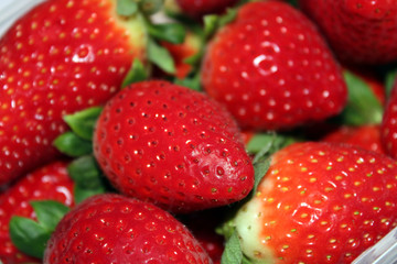 Here is a ripe strawberry