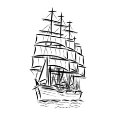 vector illustration of a ship