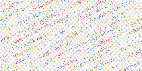 Festive confetti. Celebration stars. Rainbow brigh