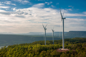 Electric wind turbine landscape