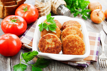 Burgers in the plate