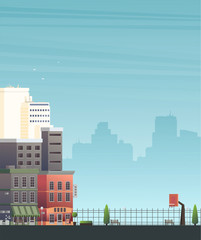 Downtown vector illustration isolated on background