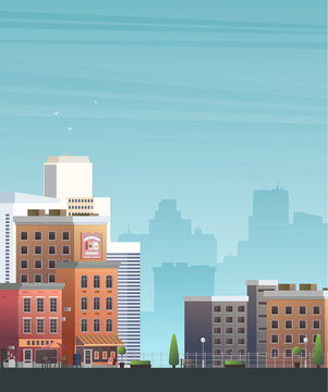 Downtown vector illustration isolated on background