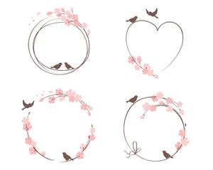 Frames for Wedding invitation. Set vector design elements on the theme of flowering and spring © imagination13