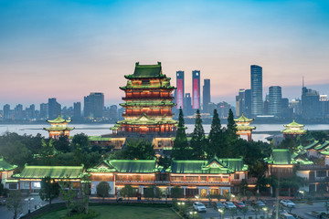 Fototapeta premium nanchang tengwang pavilion at night ,is one of chinese famous ancient building