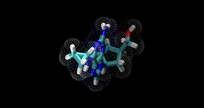 Abacavir HIV antiviral HAART drug, reverse transcriptase inhibitor (NRTI), spinning on Y axis