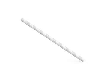 Paper straw mock up template on isolated white background, 3d illustration