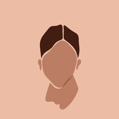 Abstract woman portrait in minimalistic style.