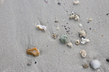 Beach rocks on the beautiful background