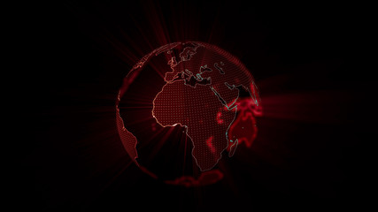 Transparent earth on black background