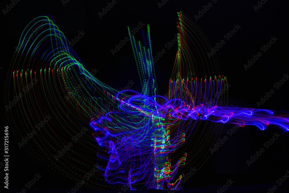 Poster cool beautifully made vibrant background of colorful lights created with a slow shutter speed