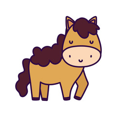 cute horse livestock farm animal cartoon