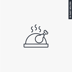 Fried chicken or turkey line icon