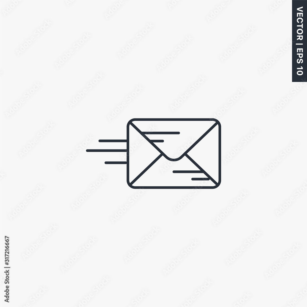 Poster mail icon, linear style sign for mobile concept and web design