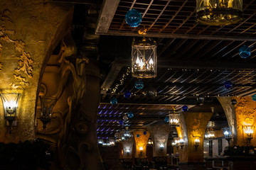 antique lamps imitate the lighting of ancient dwellings