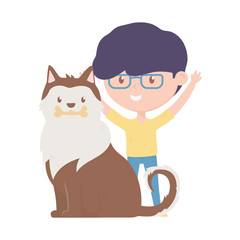 young man with dog love adoption campaign