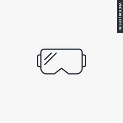 Naklejka premium Virtual reality glasses icon, linear style sign for mobile concept and web design