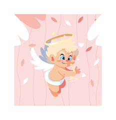 cute cupid angel , valentines day