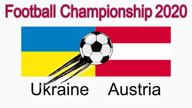 2020 European Football Championship, banner, web design, match between Ukraine and Austria