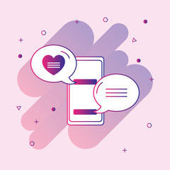  Smartphone with heart icon vector