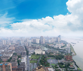 Fototapeta premium Panoramic view of Nanchang, the capital of Jianxi