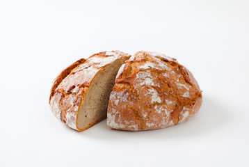Rustic sourdough bread with crispy crust