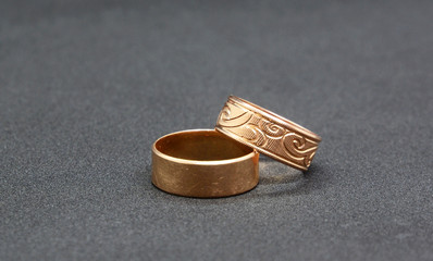 Wedding rings isolated on black