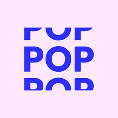 Pop genre word typography in minimal style.
