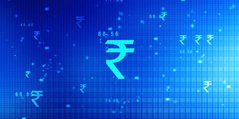 Rupee currency . 2D rendering illustration