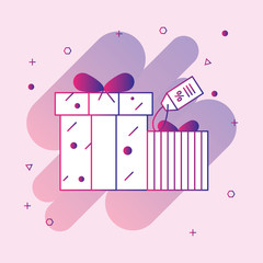  Gift boxes line icon