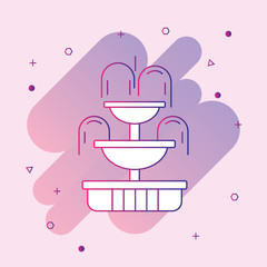  Fountain, Spray, Waterfall, India, Icon