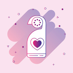 Do not disturb hanger. Door tag with hearts line icon
