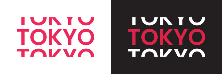 Tokyo word text in modern minimal style.