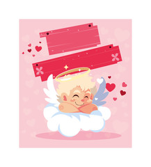 card valentines day with cupid angels
