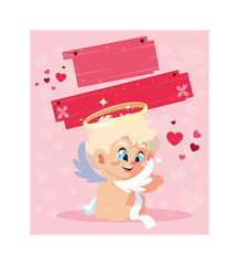 card valentines day with cupid angels