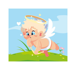 cupid angel aiming an arrow, valentines day