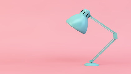 Blue lamp on pink background