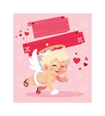 card valentines day with cupid angels