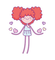 happy valentines day, funny cupid with hearts cartoon