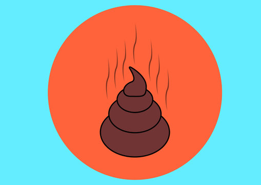 Simple design of cute cartoon poop