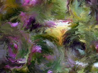 Pink and yellow flowers underwater abstract texture