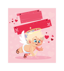 card valentines day with cupid angels