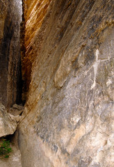 Prehistoric Petroglyphs (rock painting) are included in UNESCO World Heritage List. Gobustan National Park, Azerbaijan, Caucasus.