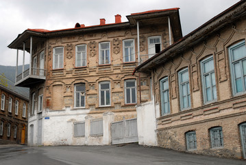 Fototapeta na wymiar 19th century houses in Sheki town. Azerbaijan, Caucasus.