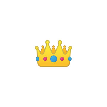 Gold Crown Icon. King, Hat, Golden Crown Emoji, Emoticon Illustration - Vector Stock-vektor | Adobe