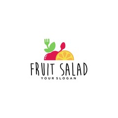 Logo of a fruit salad concept in vector. Healthy food logo template